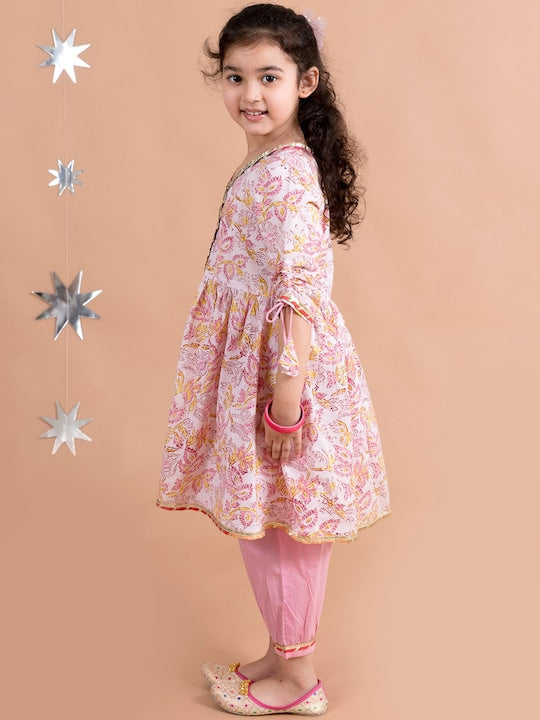 Pink Jacket Style Straight Kurti, Rajasthani Angrakha Kurti, अंगरखा शैली की  कुर्ती - Anokherang Collections OPC Private Limited, Delhi | ID:  2850642877397